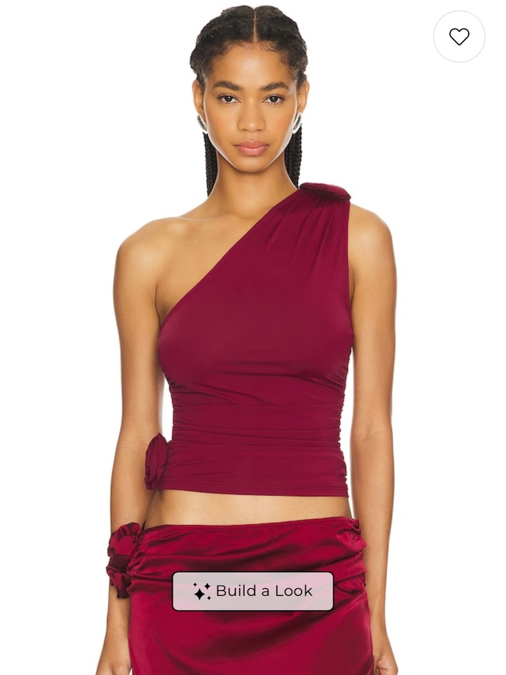 Lioness rendezvous one shoulder top garnet